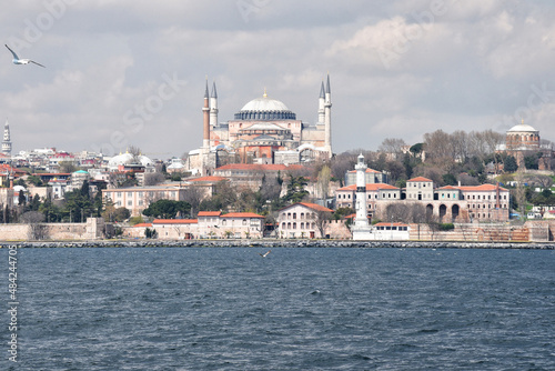 Landmarks and landscapes of Istanbul . Spring time of the year, port. Istanbul. Turkey