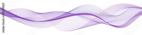 Purple undulate wave swirl swoosh. Sound wave  dynamic twisted curve lines  abstract design element. Vector illustration