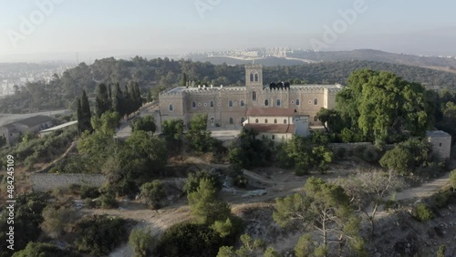 Beit Jimal monastery, close up, Beit shemesh, Israel
Drone view from israel 2022
 photo