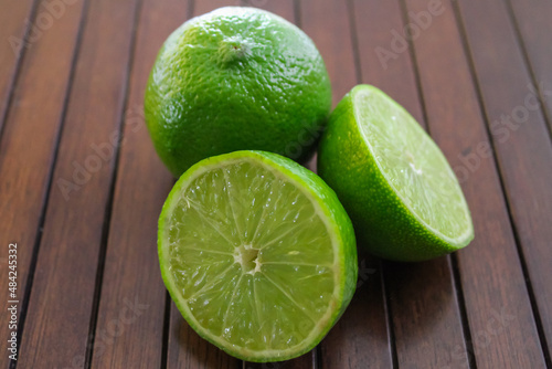 lime on a wooden background