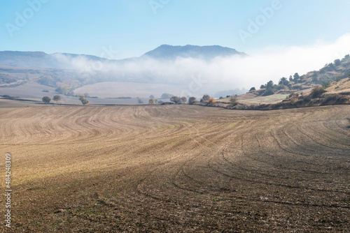 Autumn fields in the Aranguren Valley. Navarre