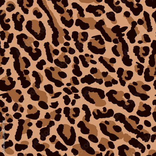 seamless pattern with wild cat skin print. flat vector illustration isolated on white background.