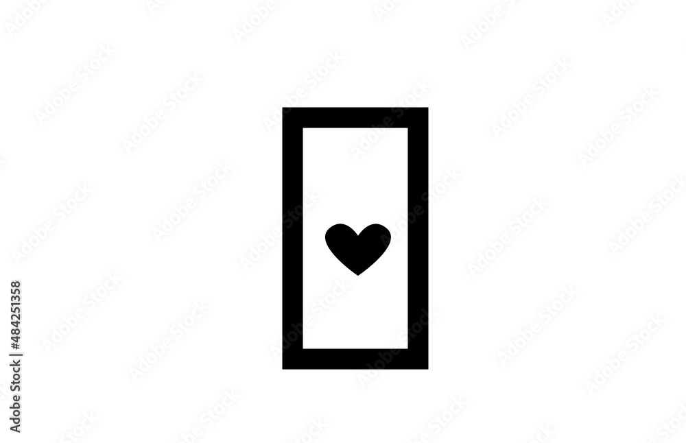 . love heart alphabet letter icon logo with black and white color and line. Creative design for company or business . love heart alphabet letter icon logo with black and white color and line. Creative design for company or business