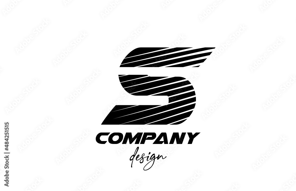 white and black S alphabet letter icon logo. Creative design for company and business with sliced bold style white and black S alphabet letter icon logo. Creative design for company and business with sliced bold style