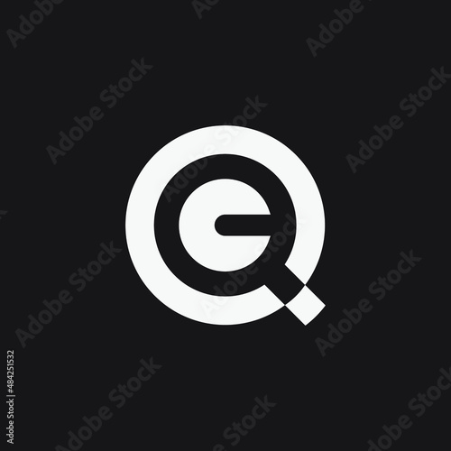 Initial letter QC or CQ monogram logo with cut shape for clothing, branding design.