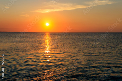 View of the Indian ocean at sunset in Zanzibar  Tanzania