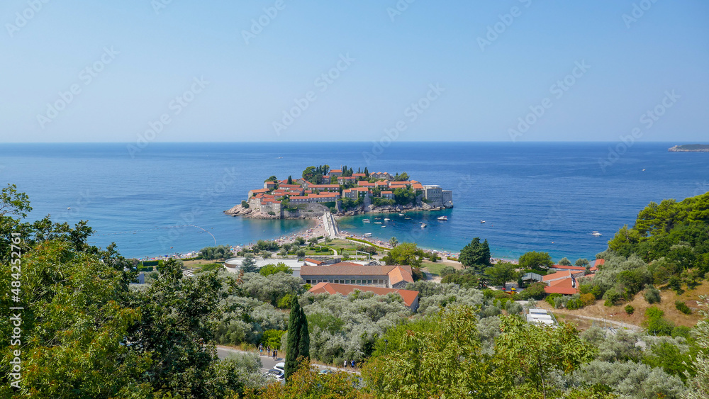 Sveti Stefan - a famous island in Montenegro, Adriatic Sea