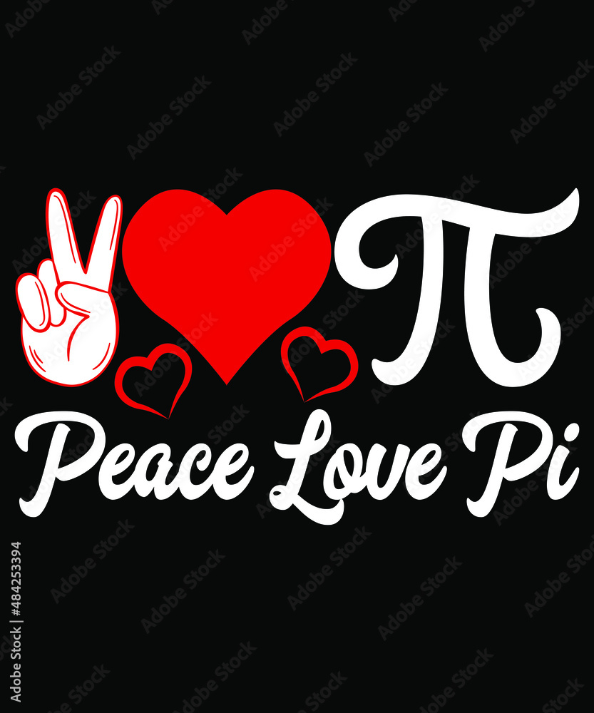 peace love pi tshirt design Flat pi day badges collection