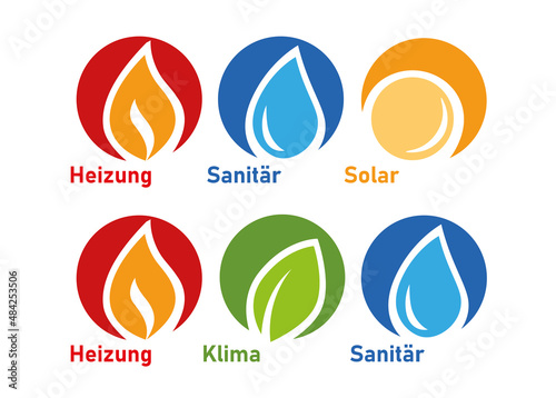 Heizung Sanitär Vector Logo Set