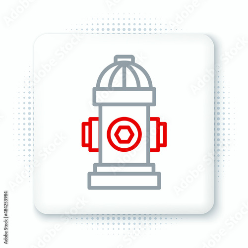 Line Fire hydrant icon isolated on white background. Colorful outline concept. Vector