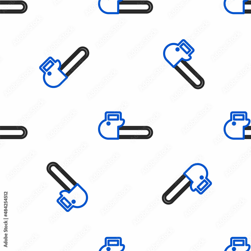 Line Chainsaw icon isolated seamless pattern on white background. Colorful outline concept. Vector Line Chainsaw icon isolated seamless pattern on white background. Colorful outline concept. Vector
