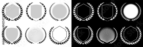 Wreath vector laurel frame icon isolated