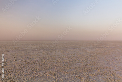 Evening at the salt flat in the Danakil depression  Ethiopia.