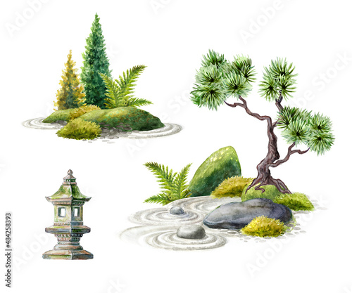 Photography set of watercolor nature clip art