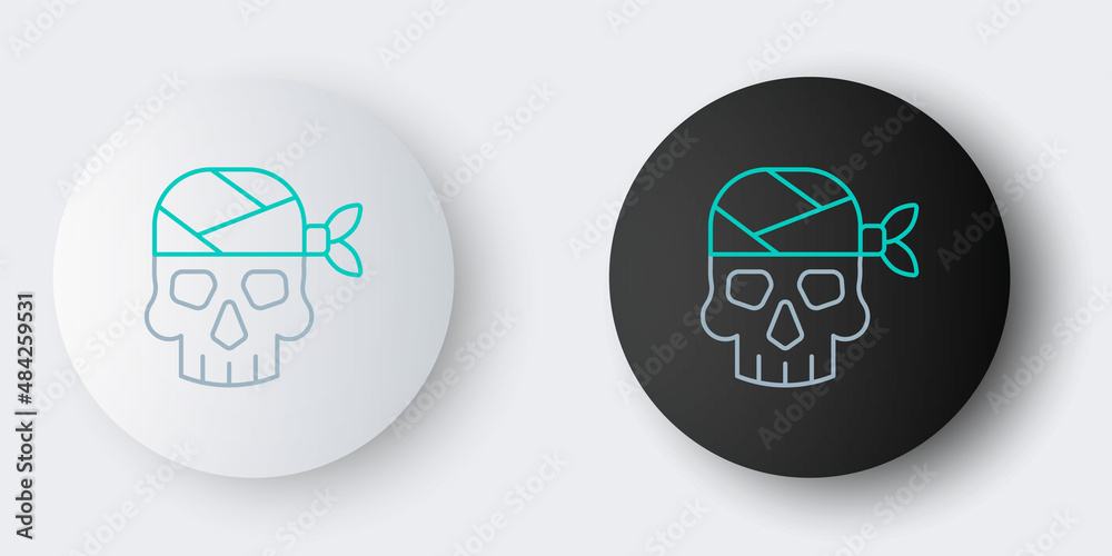 Line Pirate captain icon isolated on grey background. Colorful outline concept. Vector Line Pirate captain icon isolated on grey background. Colorful outline concept. Vector