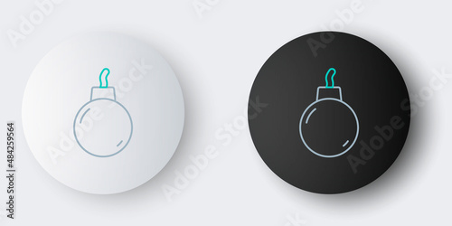 Line Bomb ready to explode icon isolated on grey background. Colorful outline concept. Vector