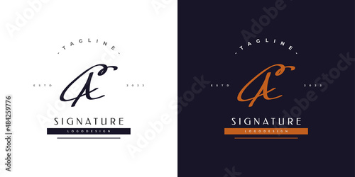 CA Initial Logo Design with Handwriting Style. CA Signature Logo or Symbol for Wedding, Fashion, Jewelry, Boutique, Botanical, Floral and Business Identity