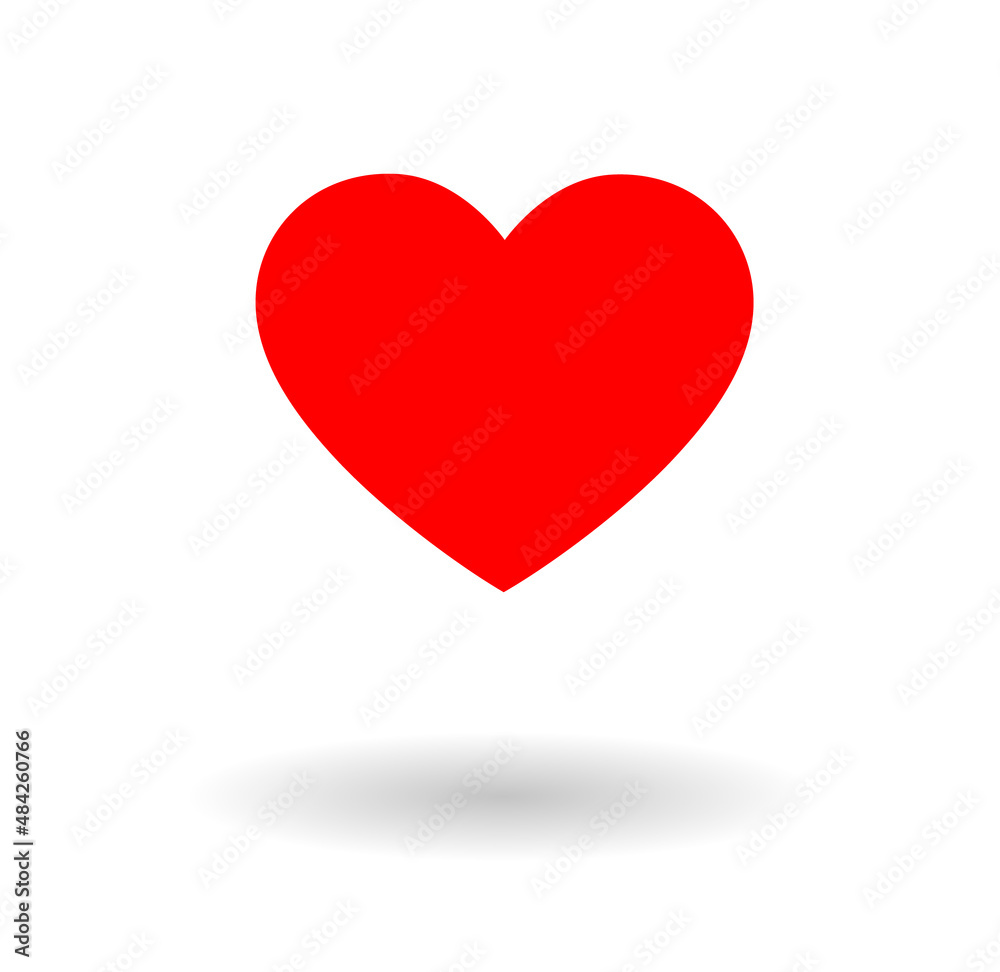 Vector icon of a heart, love symbol flat style graphics
