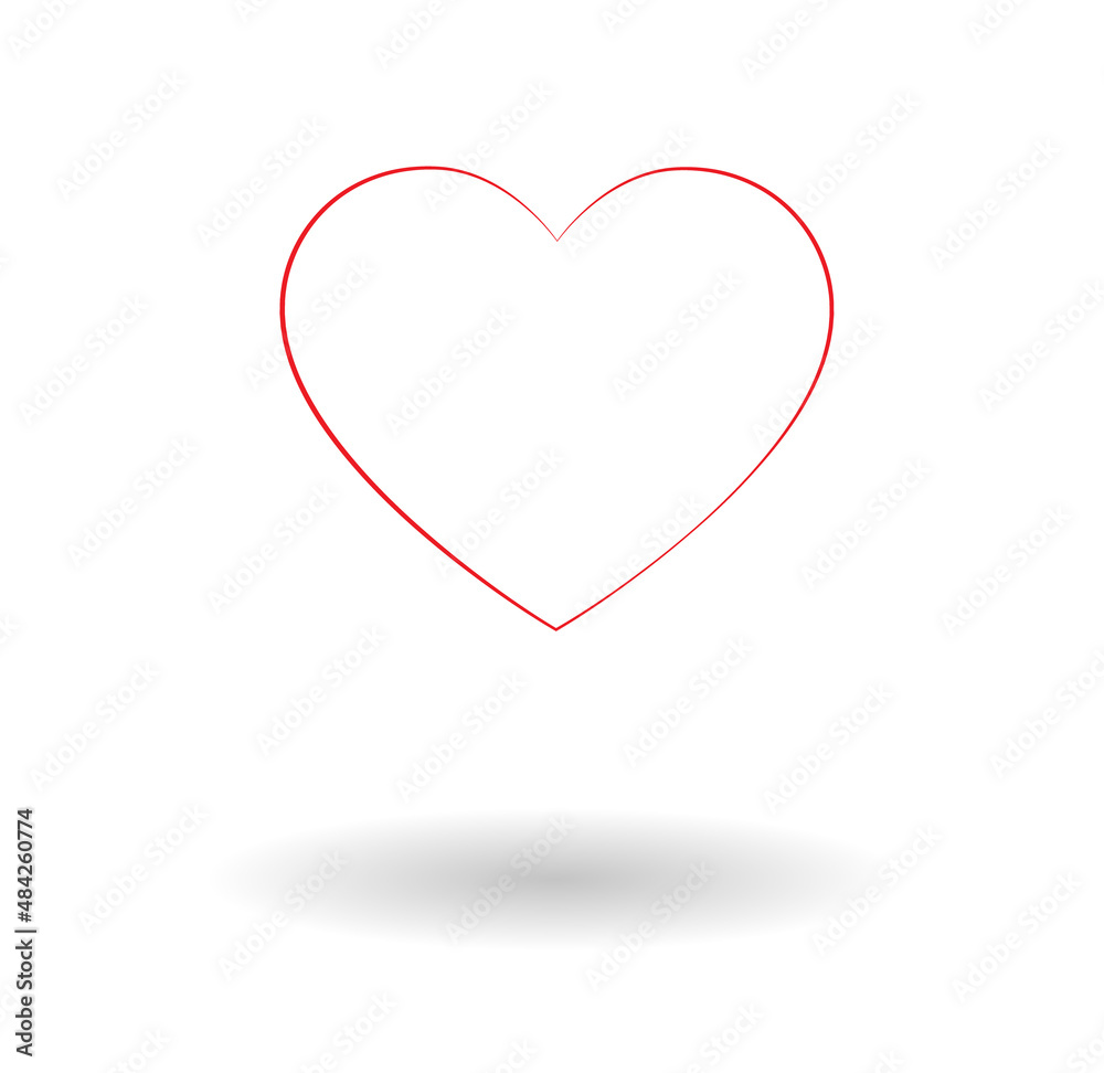 Heart vector icon isolated over white background