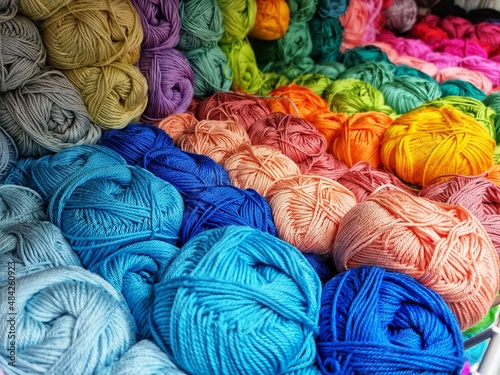 colorful balls of yarn for knitting