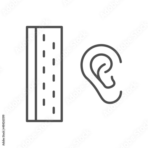 Soundproofing insulation line outline icon