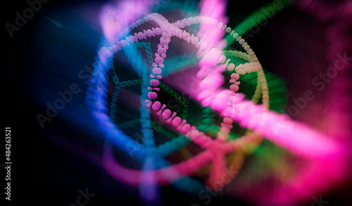 abstract volumetric composition - a ribbon of repeating icons tangled into a ball, a blurry image, 3d render