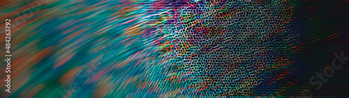 mesh multicolored structure half cloudy, 3d render, blurred image