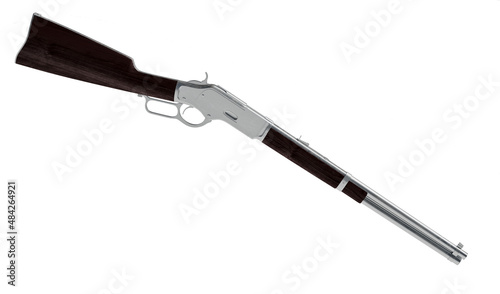 3d model of a rifle isolated on a white background