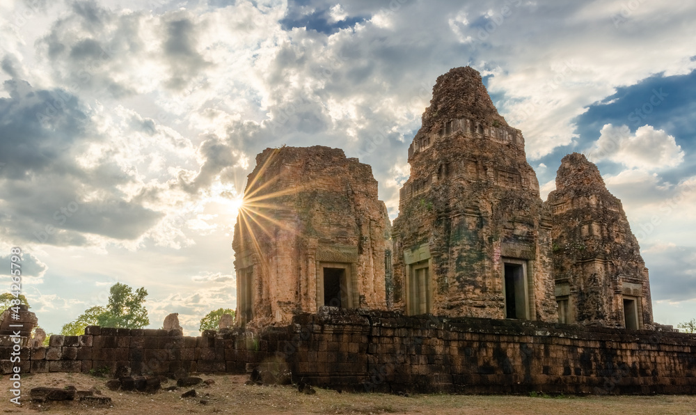 Bayon Temple at sunset, Angkor Wat, Cambodia