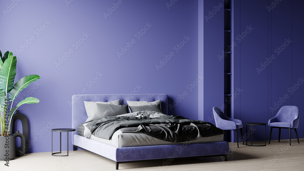 Apartment in very peri color 2022. Modern interior design of the ...