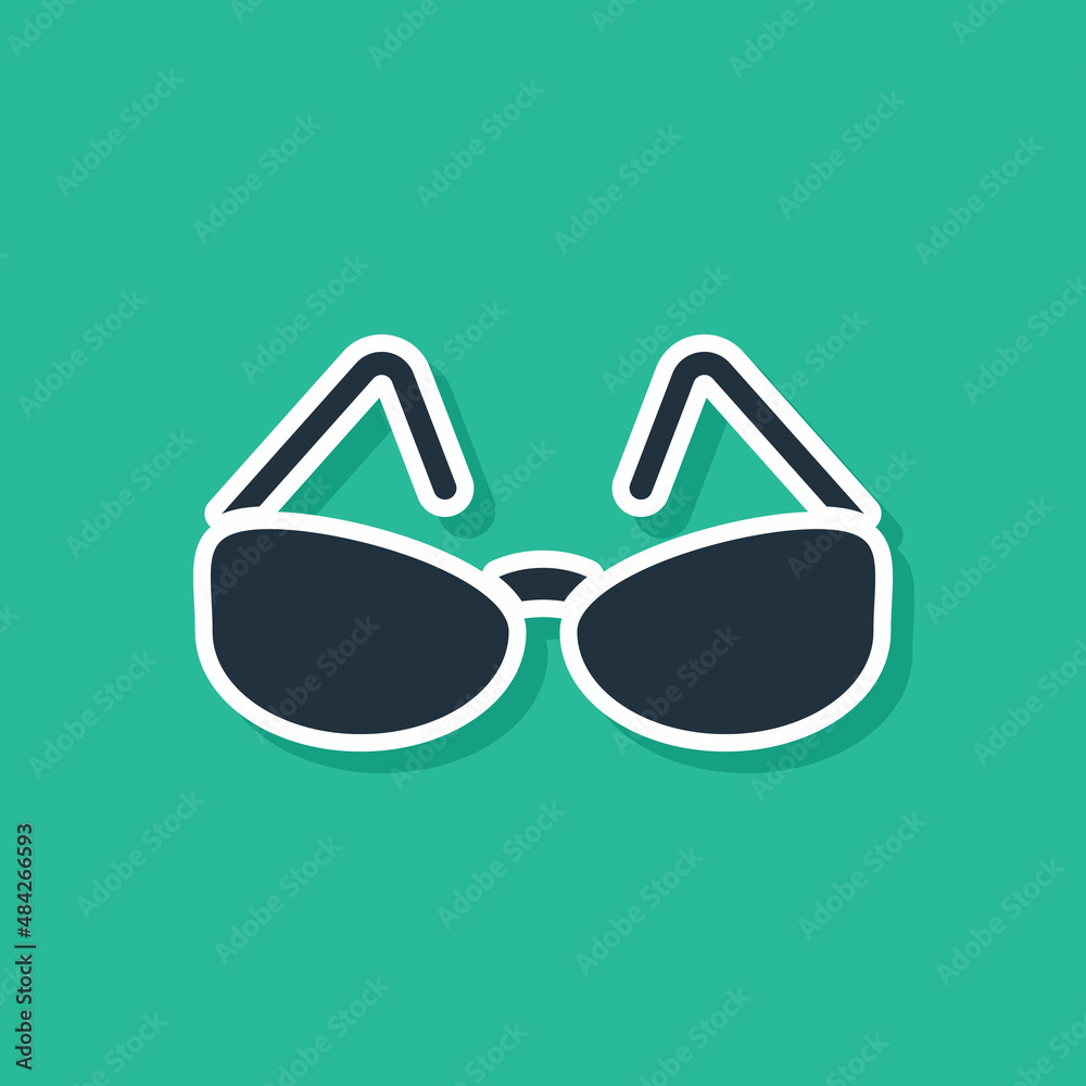 Blue Glasses icon isolated on green background. Eyeglass frame symbol. Vector