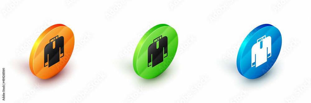 Isometric Shirt kurta icon isolated on white background. Circle button. Vector Isometric Shirt kurta icon isolated on white background. Circle button. Vector