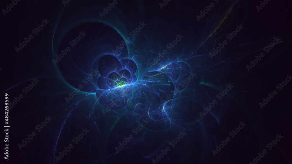 3D rendering abstract colorful fractal light background