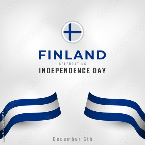 Happy Finland Independence Day December 6th Celebration Vector Design Illustration. Template for Poster, Banner, Advertising, Greeting Card or Print Design Element