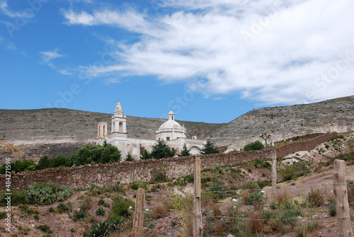 church in the mountains at  real de catorce in mexico photo