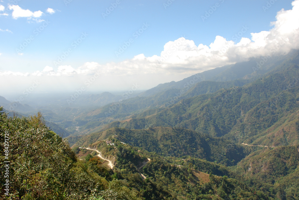 mountain landscape on hike from Quetzaltenango to Panajachel in Guatemala