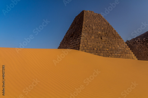 Meroe pyramids located in Sahara desert  Sudan