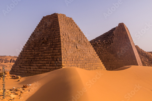 Meroe pyramids located in Sahara desert  Sudan