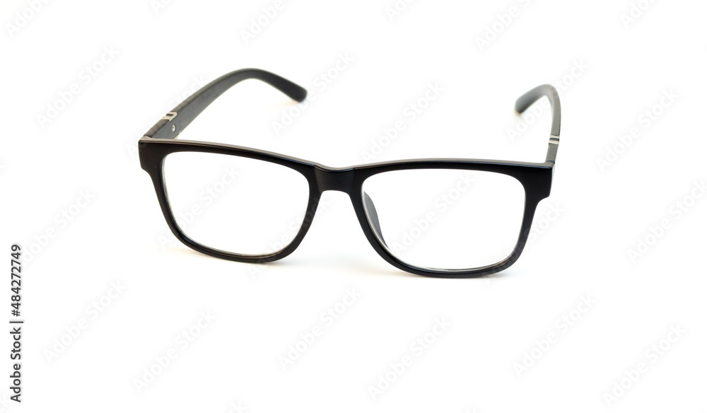 eyeglasses on a white background with a black rim eyeglasses on a white background with a black rim