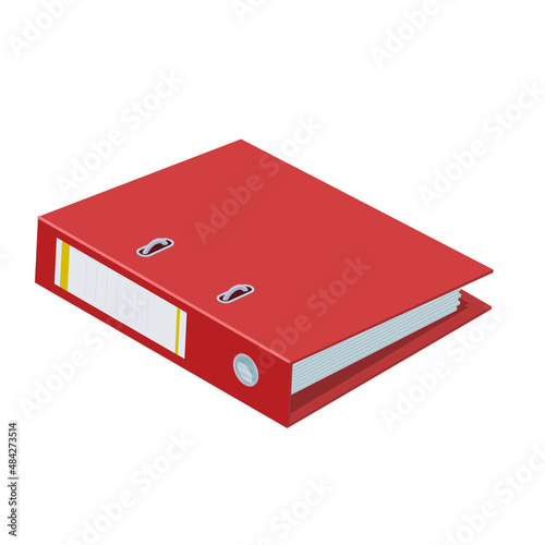 Red folder binder lying on the table