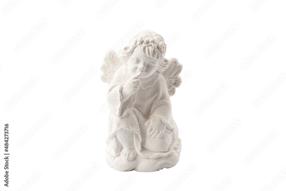 Figurine of an angel on a white background