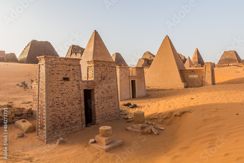 View of Meroe pyramids  Sudan