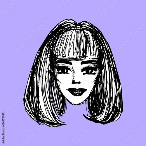Face art hand drawing.