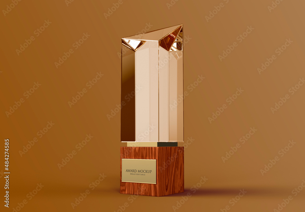Glass Award Mockup Stock Template Adobe Stock