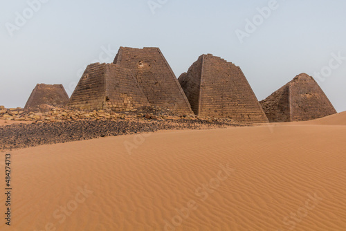 View of Meroe pyramids in Sudan