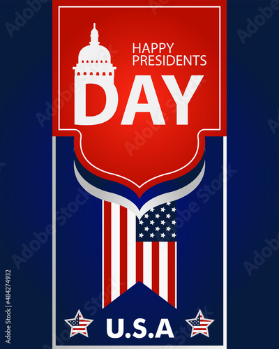President's Day Background Design. It is suitable for posters, banners, invitations, advertising.