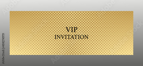 Premium VIP Invitation template with abstract gold carbon texture. Modern pattern background design for invite, card, gift certificate, voucher, flyer, coupon