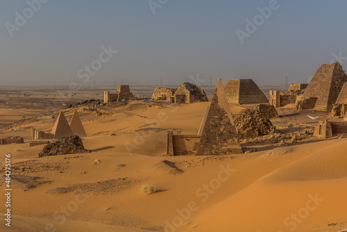 View of Meroe pyramids in Sudan
