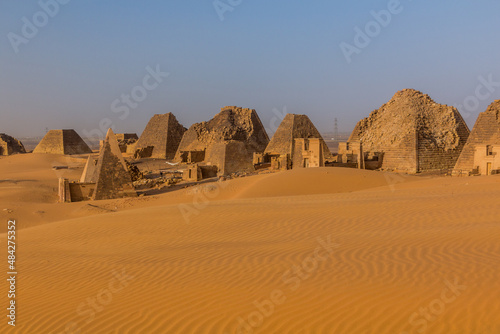 View of Meroe pyramids in Sudan photo
