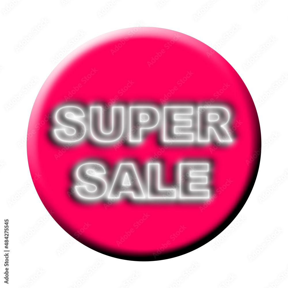 Super Sale Text Title - Neon Effect White Background - 3D Illustration Super Sale Text Title - Neon Effect White Background - 3D Illustration